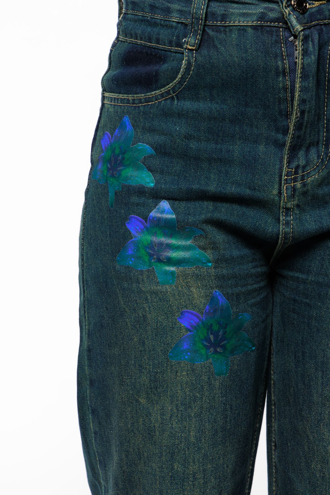 Blue Flowers Jeans